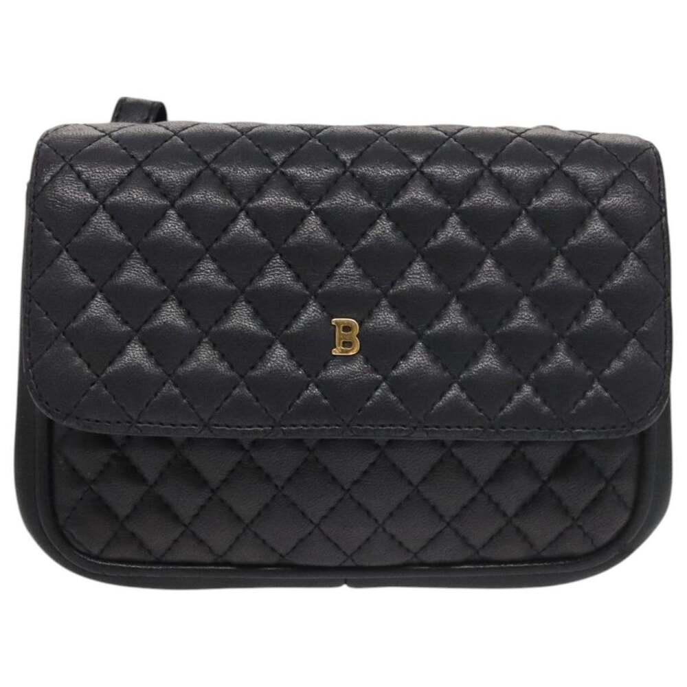 Bally Leather Shoulder Bag Navy